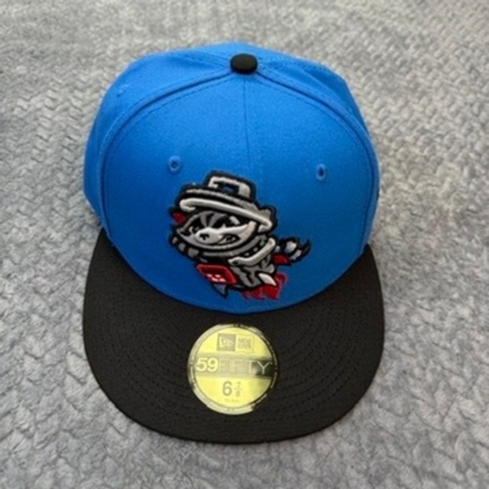 New Era 59FIFTY MiLB Trash Pandas Fitted Hat Blue Black Size 6 7/8 Baseball‎ Cap